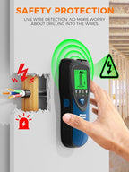 Mecurate 5-in-1 Stud Finder with LCD Display, Wall Scanner for Studs, Metal, AC Wires Detection, Lightweight & Durable, Perfect for Homeowners & DIY Projects(Blue)