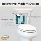 Korky 818BP QuietFILL Universal Toilet Fill Valve and Premium Flapper Easy to Install and Quiet-Made in USA, 2 Inch, Black