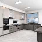 Cabinet Pulls 10 Pack Champagne Kitchen Cabinet Handles Long Drawer Pulls Modern Stainless Steel Square Drawer Handles,17-5/8" Inch (448mm) Hole Centers