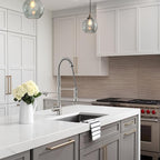 MENATT 3 in 1 Kitchen Faucet with Drinking Water Faucet, Pull Down Spring Single Handle 3 Way Kitchen Faucet Chrome, Water Filter Faucet for Kitchen Sink Bar (Without Water Filtration Device)