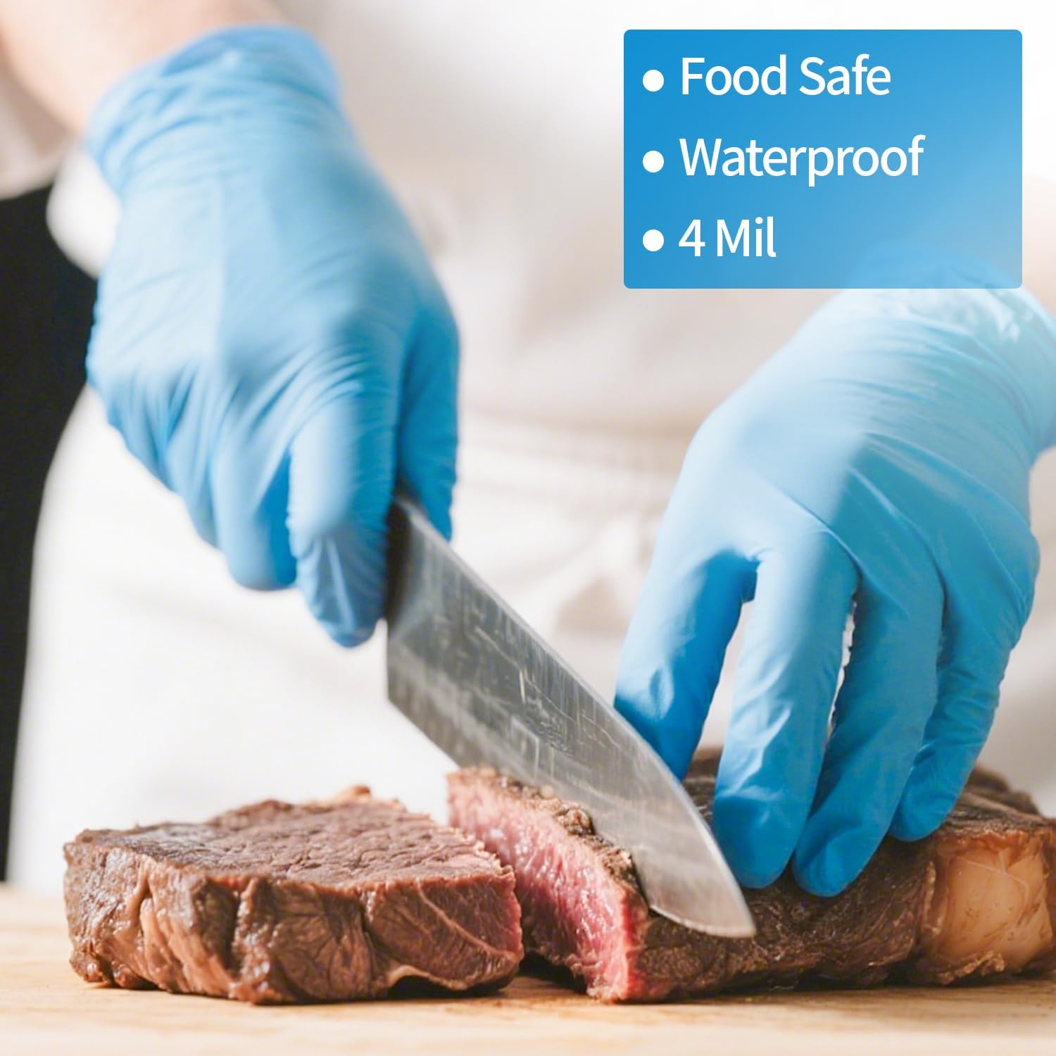 4 Mil Nitrile Gloves Disposable Latex Free, Blue Rubber Gloves Safe for Food Prep, Cooking, Cleaning, Exam, 1000 PCS