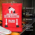 Signature Series Fire Blanket, Flame Suppression Fiberglass Blanket for Home & Kitchen Safety | Ultimate Fire Protection Blankets That Never Expire
