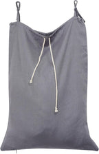 Linen Hanging Laundry Bag, Over The Door Laundry Hamper for Dirty Clothes, Drawstring Closure with Bottom Zipper, Gray
