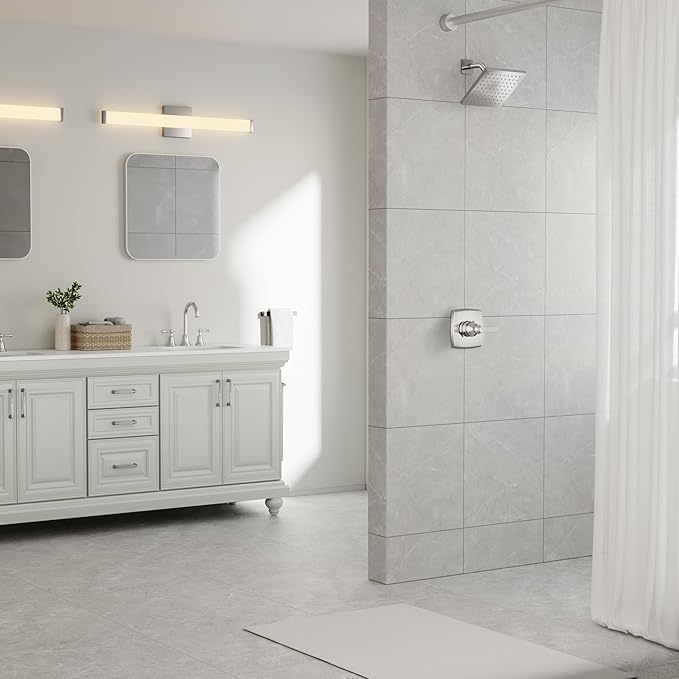 Replacement for D Faucet 14 Series Single-Function Shower Valve Trim Kit, Chrome Shower Trim Kit Shower Handle T14064(Without Cartridge)