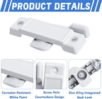8 Pcs F2590 Windows Replacement Sash Lock-2-1/4'' Mounting Hole Centers Sash Lock with Screws-White Sash Lock for Vertical Sliding Windows Double Hung Windows