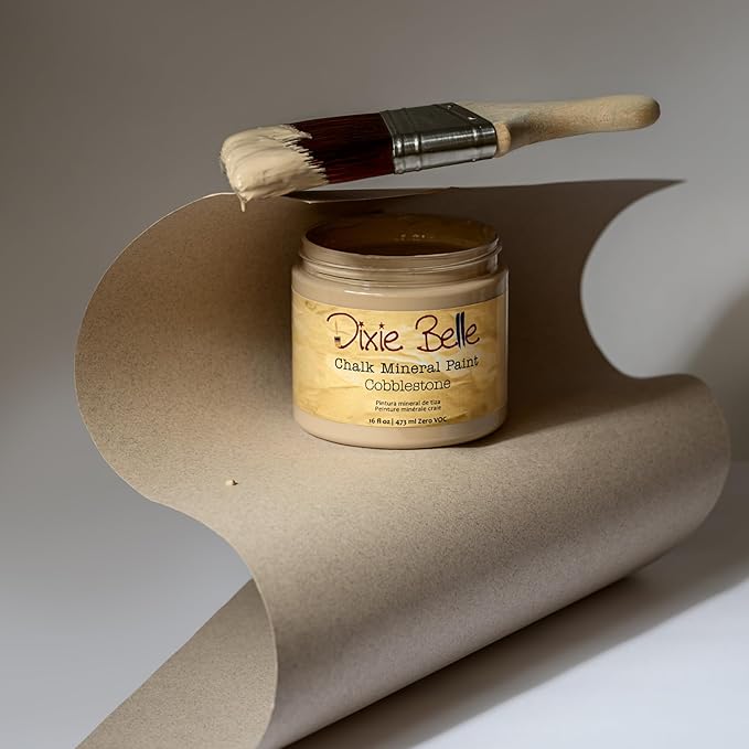 Dixie Belle Paint Company Chalk Finish Furniture Paint - Cobblestone (16oz) - Matte Weathered Stone Chic Chalk Mineral DIY Furniture Paint