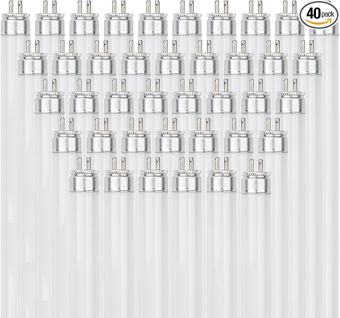 Sunlite 30322 F21T5/850 3 Foot T5 Linear Fluorescent Lamp, 21 Watts, 1900 Lumens, 5000K Daylight, Miniature G5 Bi-Pin Base, ROHS Compliant, High Performance Straight Tube, 40 Pack