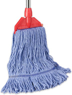 Commercial Mop with 60" Mop Handle, Heavy Duty Industrial Cotton Mops for Floor Cleaning, Looped-End String Wet Mops for Home, Kitchen, Garage, Office, Workshop, Warehouse Concrete/Tile Floor