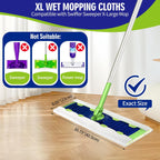 30 Count Heavy Duty Wet Mopping Cloths Refill Compatible with Swiffer Sweeper XL Mop, Disposable Wet Pads Refill X-Large Size for Multi-Surface Floor Cleaning, Unscented