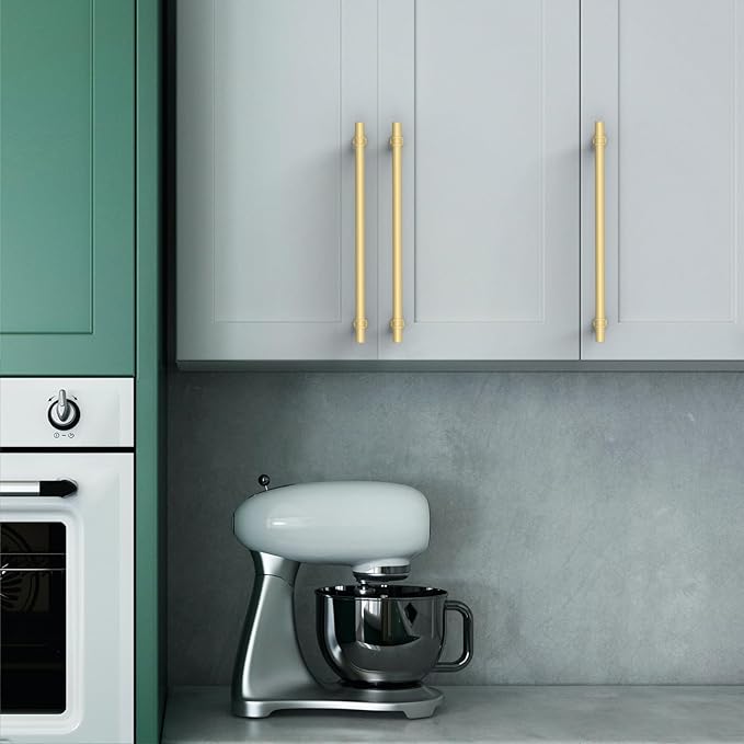 Asidrama 10 Pack 12.6 Inch(320mm) Brushed Gold Kitchen Cabinet Handles, Cabinet Pulls Kitchen Cabinet Hardware Cupboard Handles Drawer Pulls