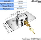 2 Pack Heavy Duty Hidden Shackle Padlock with Hasp, 2.87”/73mm Solid Steel Puck Lock Keyed Alike with Locking Hasp, 80mm Screws, Fits for Trailers, Trucks, Vehicles, Garage, Shipping Container