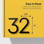 Adoorn 4 Inch Mailbox Numbers - Number 7, Black Color, Each Sold Individually, Premium Metal Self Stick Address Numbers, Weatherproof Mailbox Numbers for Outside