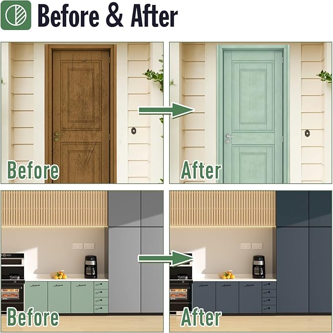 DWIL Matte Finish Furniture Paint - 32 Oz Wood Paint for Cabinets, Doors, Tables, and Dressers Refinishing - Water-Based, Non-Toxic & Odorless, Easy to Apply(White)-With Tools