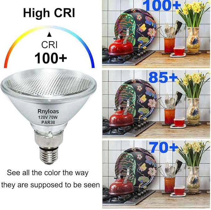 PAR38 Flood Light 70W 120V（80W Equivalent,4 Pack Long Lifespan PAR38 Flood Light Dimmable, High Output 800LM PAR38 Bulb with E26 Base, 2800k Warm White Par38 Lighting Bulb
