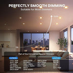 LVWIT 12 Pack Ultra-Thin Recessed Lighting 6 Inch with Junction Box, 1200LM 2700K-5000K 5CCT LED Ceiling Lights, Dimmable Canless Wafer Downlight, ETL,FCC&IC, Smooth Trim, Black