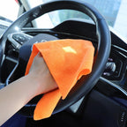 Tricol Clean Profesional Resuable Lint Free Microfiber Edgeless Cleaning Cloth 50PK Cleaning Rags,Absorbent Microfiber Wipes in Dispenser Box for Housekeeping, Car Cleaning (12 * 12 Inches) (orange1)