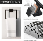 5-Piece Matte Black Bathroom Accessories Set, SUS304 Stainless Steel Wall Mounted 16 Inch Hand Towel Bar, Toilet Paper Holder, Towel Ring, Towel Hooks, Bathroom Hardware Set, Towel Bar Set