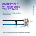 BlueStars 48mm Toilet Push Button Thread Diameter, Dual Push Flushing Toilet Water Tank Button - American Standard - Pack of 2