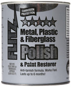 Flitz Multi-Purpose Metal Polish Paste - 2lb Can of USA-Made Chrome Polish - Works on Stainless Steel, Aluminum, Plastic, Jewelry and Cars - Non-Abrasive Cleaner & Rust Remover (6 Pack)