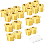 GASHER 20PCS Brass Hex Bushing Fitting Kit - 1/4" - 1/8", 3/8" - 1/4", 1/2" - 3/8", 3/4" - 1/2"