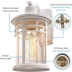 Darkaway Outdoor Porch Lights Wall Mount, Outdoor Light Fixtures Sconces Wall Lighting with Seeded Glass Waterproof Exterior Lights for Patio Yard House Hallway Doorway Garage(2 Pack, White)