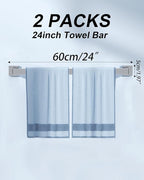 Brushed Nickel Bathroom Hardware Set, 10-Piece Stainless Steel Square Bathroom Towel Rack Set with 2× 24" Towel Bars, 2× TP Holders with Shelves, 2× Rings, 4× Robe Hooks