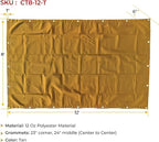 Mytee Products 8' x 12' Tan 12oz Canvas Tarp with Grommets - Water Resistant - Heavy Duty Canvas Tarps - Multipurpose Tarpaulin Cover for Canopy Tent, Roof, Camping, Semi Trucks & Cargo