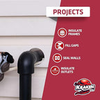 Kraken Bond Gaps & Cracks Expanding Foam Sealant - (1x12oz) High Expansion Polyurethane Spray Foam for Window & Door, Straw Use Waterproof High Yield Gap Filler - 1 Pack