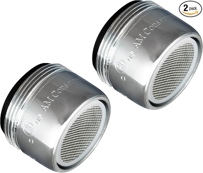Niagara Conservation 1.5 GPM 0.9-in. Pressure-Compensating Standard Bubble-Spray Faucet Aerator in Chrome, 2-Pack FA012CPB1-WS-2 | CA Compliant Bathroom Sink Faucet and Kitchen Sink Aerator