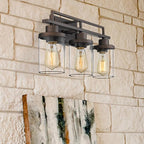 Emliviar 3-Light Vanity Light for Bathroom - Farmhouse Bathroom Light Fixtures in Oil Rubbed Bronze Finish with Clear Glass, YCE238B-3W ORB