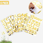 Outus 8 Sheets Vinyl Letter Stickers Self Adhesive Mailbox Numbers Alphabet Stickers Stick on Letters for Christmas Stockings Scrapbook Bulletin Board School Business(2 Inch,Gold)