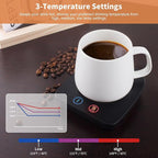 VOBAGA Mug Warmer& Coffee Mug Warmer for Office Desk Use, Candle Warmer with Three Temperature Settings, Coffee Warmer Plate for Cocoa Tea Water Milk with Auto Shut Off After 4 Hours, for Ideal Gifts