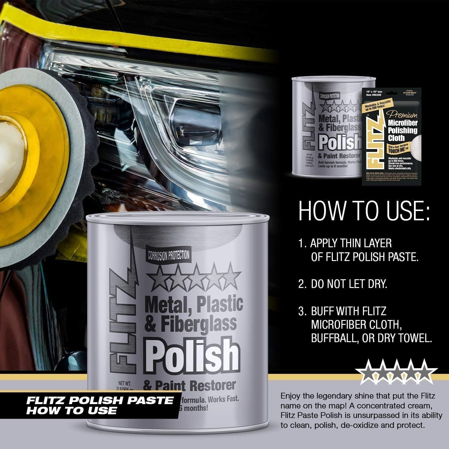 Flitz Multi-Purpose Metal Polish Paste - 1 Gallon Tub of USA-Made Chrome Polish - Works on Stainless Steel, Aluminum, Plastic, Jewelry and Cars - Non-Abrasive Cleaner & Rust Remover (1 Pack)