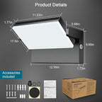 Modern Sleek LED Flood Light, 360° Rotatable 120W Commercial Wall Pack with Dusk to Dawn, 14200LM 5000K Waterproof Outdoor Lighting for Yard, Driveway, Car Lot, Building
