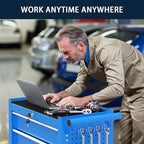 5-Drawer Metal Rolling Tool Chest with Wheels,Tool Storage Cabinet with Locking System，Toolbox with Wheels for Garage, Warehouse, Workshop, Repair Shop (Blue, 5Drawer)