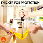 Vgo... 2-Pairs Reusable Household Gloves, Rubber Dishwashing gloves, Extra Thickness, Long Sleeves, Kitchen Cleaning, Working, Painting, Gardening, Pet Care (Size S, Yellow, HH4601)