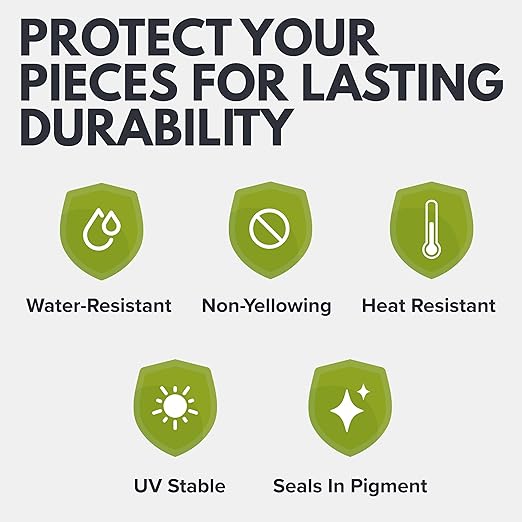 Acrylic Sealer for Concrete & Cement Crafts – Low Gloss, Non-Toxic, Water Resistant, Food Safe – Compatible with Jesmonite – 16 oz (48oz)