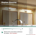 Brushed Nickel Vanity Light 24", 5CCT Dimmable LED Bathroom Light Bar, 18W Wall Mount Fixture with Adjustable Angle & ETL Driver – Modern Lighting for Bathroom, Powder Room, Bedroom