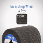 4"x4", Burnishing Wheel SSF 4 Pack, SF, Grit 400, S/C, Metalwork and Woodwork