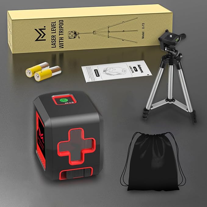 Laser Level with Tripod, 100 feet Green Cross Line Self Rotary Leveling Laser Level, 4 Brightness Adjustment, Manual Self leveling and Pulse Mode,IP54 Waterproof Battery Carrying Bag Included