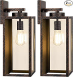 Large Size Outdoor Wall Light Fixtures, Exterior Lighting Fixtures Porch Sconces Wall Mounted, Waterproof Outdoor Wall Lanterns, Outside Lights for House Patio Front Door Entryway, Distressed Brown