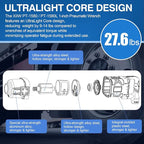 XIIW 1 Inch Air Impact Wrench, Up to 4000 ft-lbs High Reverse Torque, 27.6lbs Lightweight 1'' Pneumatic Impact Gun w/ 2 D Handles 3800RPM for Heavy Duty Repairs