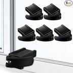5 Pack Window Locks, Diecast Durable Design, Compatible with Horizontal and Vertical Window, Fit 1/16 inch(0.16cm) up to Wide Rail Easy Installation, Enhanced Safety (Black)