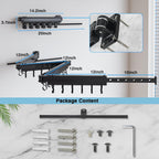 Gezen Clothes Drying Rack, Wall Mounted Drying Rack Clothing Retractable, Foldable Clothes Hanger Rack with 24 Hooks for Laundry Room Organization and Storage, Space Saving, Collapsible, Quad-Fold