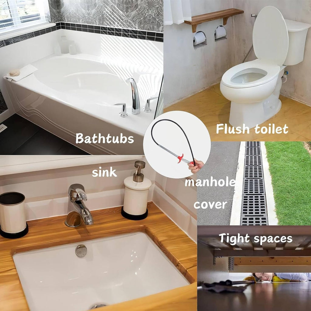 61 inch Drain Snake Grabber Claw Pickup Tool Drain Hair Remover Tool Sewer Cleaner Hook Long Grabber Drain Tool Home Sink And Toilet Drain Cleaner Tool