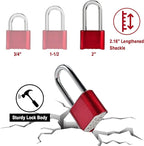 Combination Lock, 4-Digit Heavy Duty Combo Lock, Combination Padlock Outdoor Waterproof Gate Locks for Outdoor Fence, Locker, Sheds, Gym, Gate Hasps (Long Shackle) (2pcs-Red)