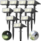 Solar Spot Lights Outdoor,10 Pack/56 LED Outdoor Lights for Yard Waterproof IP68, 4 Lighting Modes Solar Landscape Spotlights, Auto On/Off Solar Powered Flood Lights Garden Pathway,Cool White