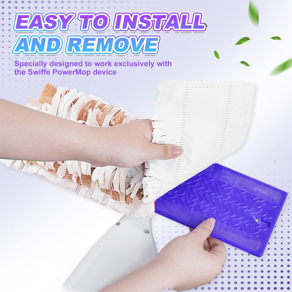 Power Mop Pads Compatible with Swiffer Power Mop, Disposable Power Mop Refills, PowerMop Wood Mopping Pad Refills for Floor Cleaning, 10 Count