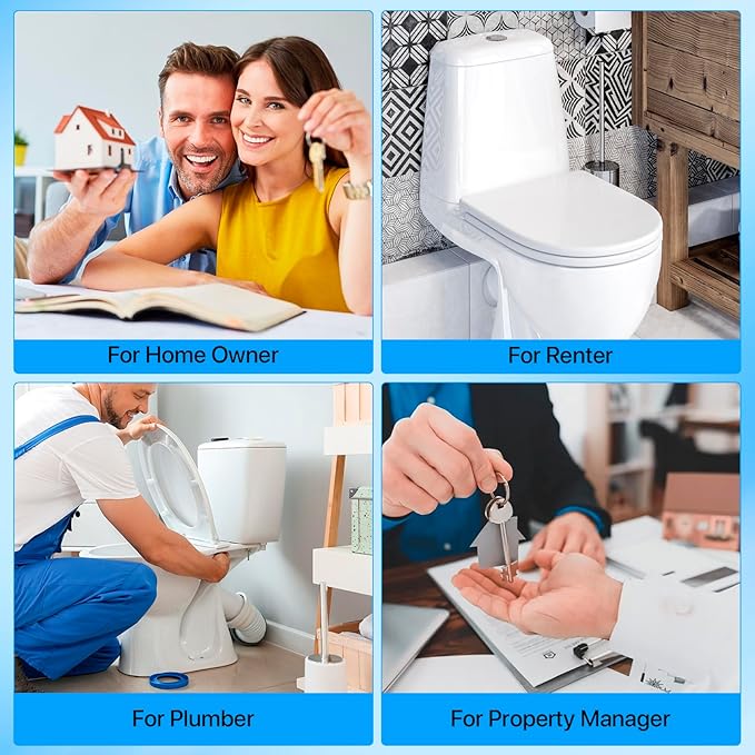 Universal Toilet Flapper Replacement Kit, 2 Inch Toilet Tank Flapper with Stainless Chains, Designed for American Standard Kohler Toto Gerber Toilet, Heavy duty Rubber Stopper Water Saving