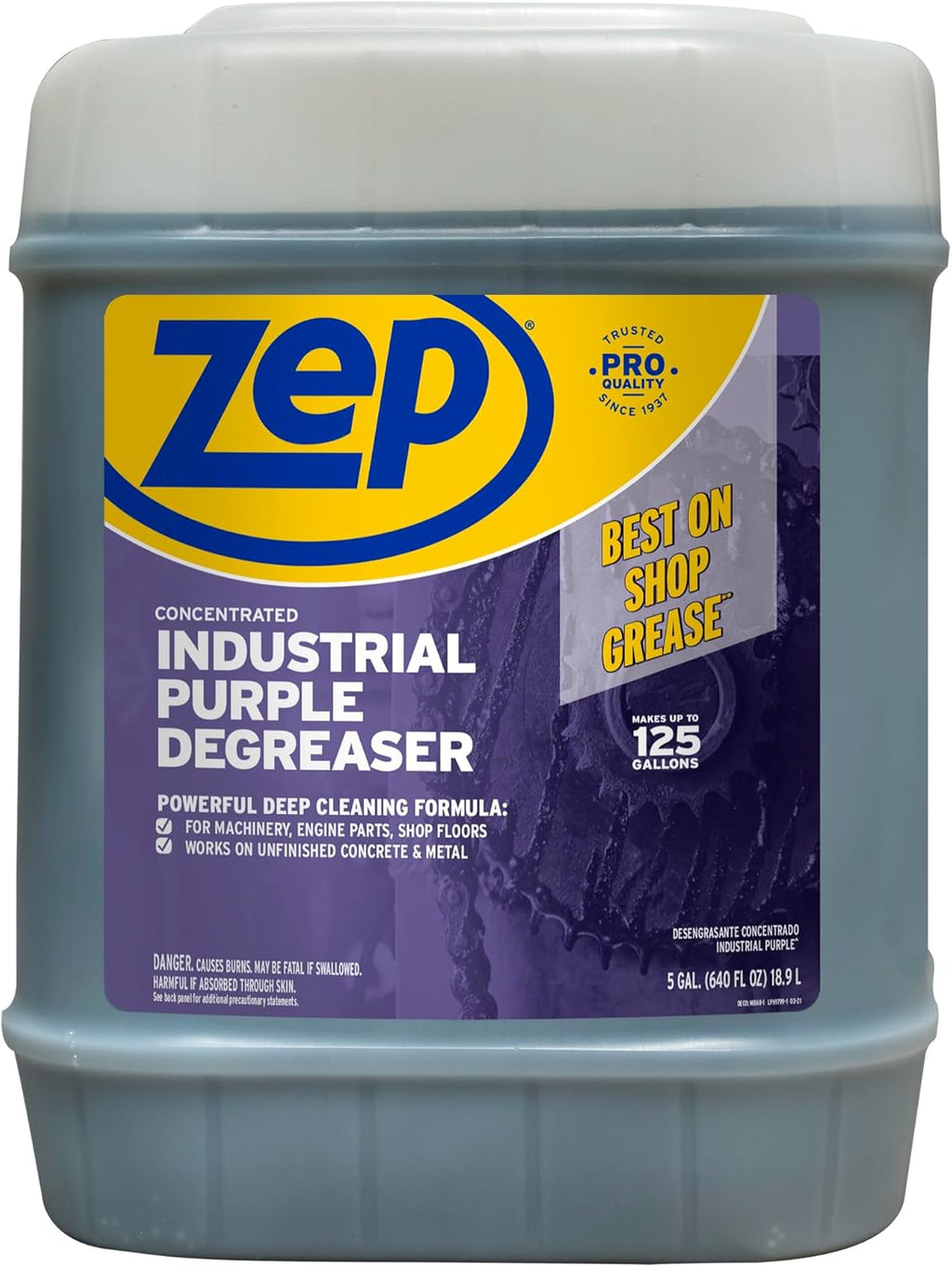 Zep Industrial Purple Cleaner and Degreaser Concentrate - 5 Gallon (Case of 1) R45815- Easy to Rinse Formula